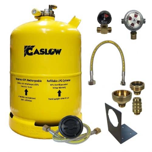 Single Gaslow 11kg Cylinder Kit With Bracket & Black Fill Point