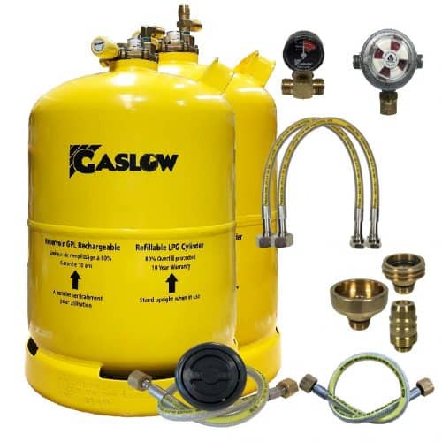 Twin Gaslow 11kg Cylinder Kit with Exterior Black Filler