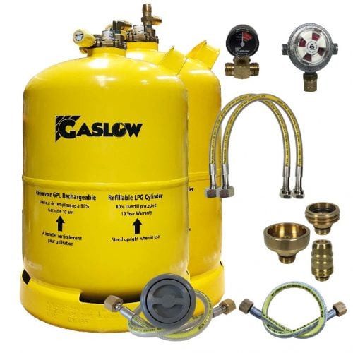 Twin Gaslow 11kg Cylinder Kit with Exterior Grey Filler