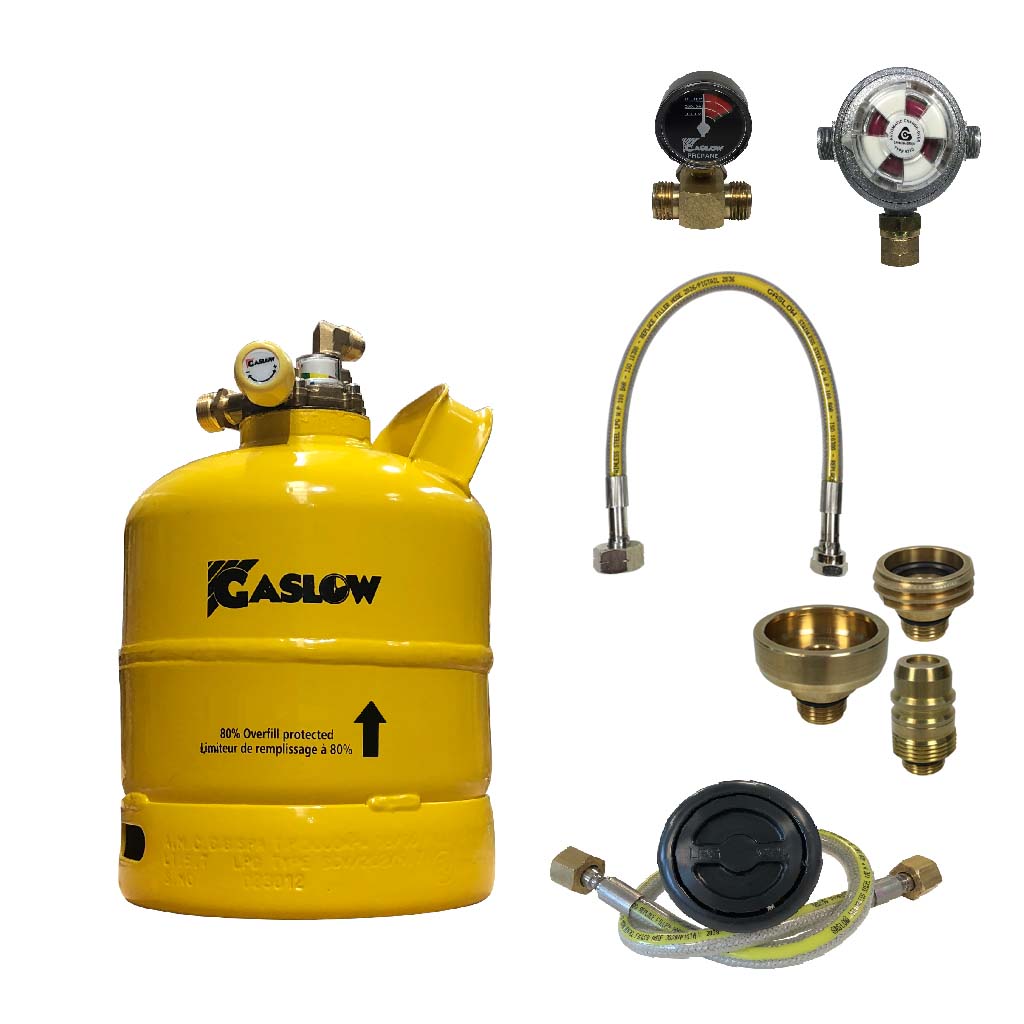 Single Gaslow 2.7kg Cylinder Kit with Exterior Black Filler