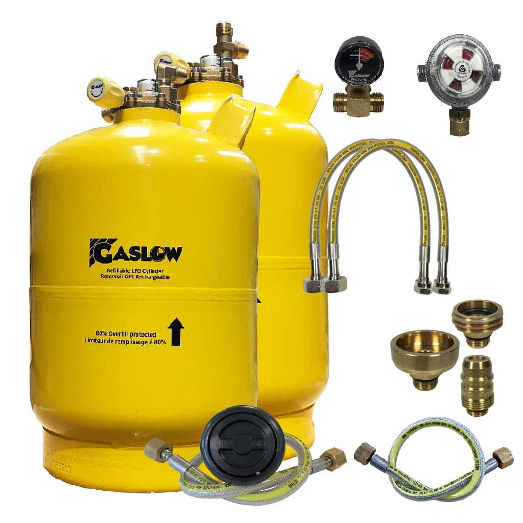 Twin Gaslow 6kg Cylinder Kit with Exterior Black Filler